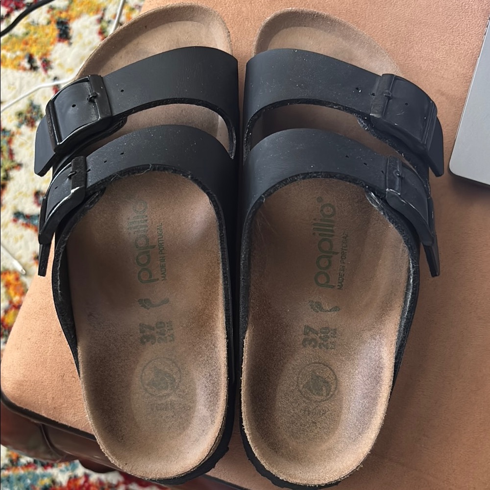 Black Double Strap Sandals